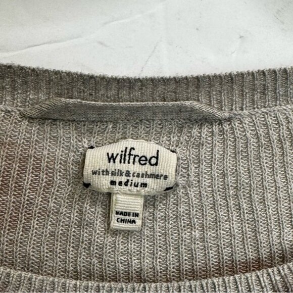 Aritzia Wilfred Balzac Leopard Cashmere Silk Cotton Sweater Lightweight Knit M - Picture 11 of 15